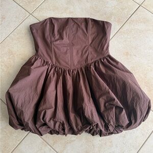 Elegant Brown Women's Corset Mini Dress